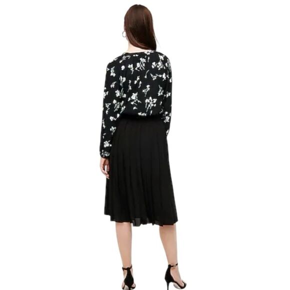 NWT J. Crew Black Floral Long-Sleeve Drapey Popover Women's Shirt Blouse size S - Picture 2 of 13